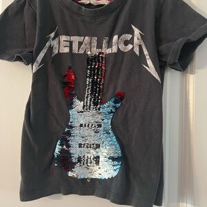 H&M Kids Graphic Tee - Black with Sequined Guitar